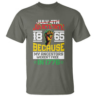1865 Juneteenth T Shirt Because My Ancestors Weren't Free In 1776 - Wonder Print Shop