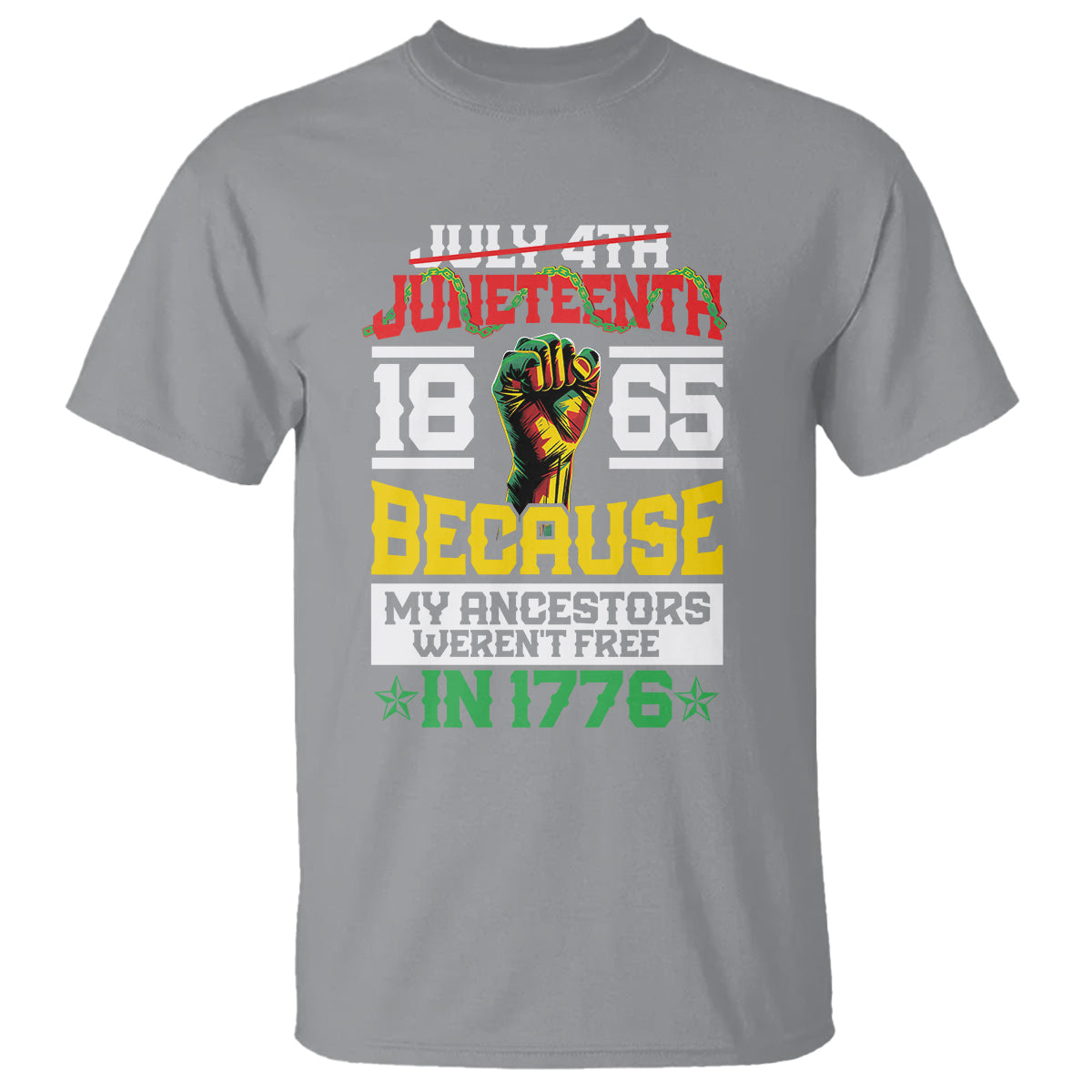 1865 Juneteenth T Shirt Because My Ancestors Weren't Free In 1776 - Wonder Print Shop