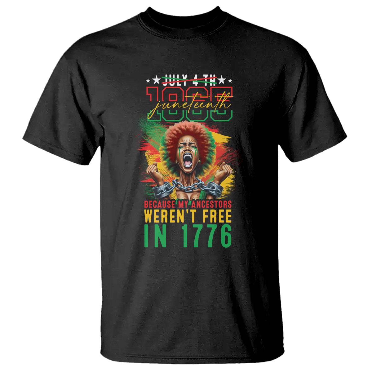 Juneteenth T Shirt June 1865 Because My Ancestors Weren't Free In 1776 - Wonder Print Shop