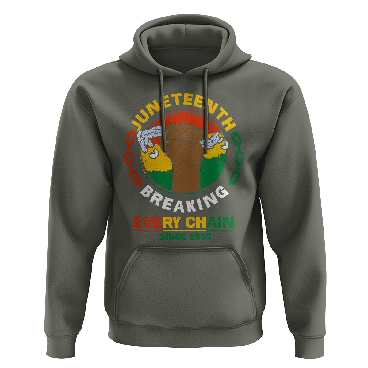 Juneteenth Hoodie Breaking Every Chain Since 1865 - Wonder Print Shop