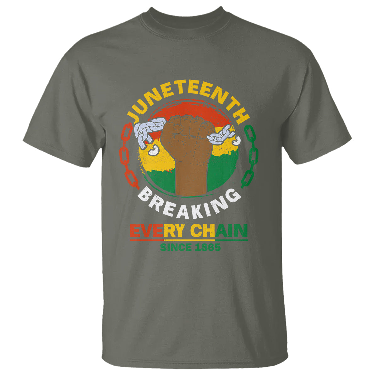 Juneteenth T Shirt Breaking Every Chain Since 1865 - Wonder Print Shop