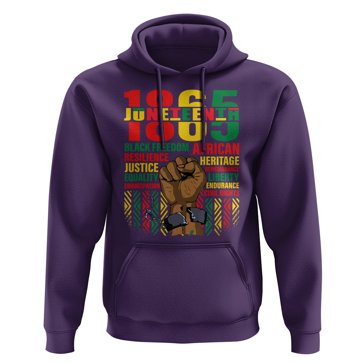Juneteenth Hoodie 1865 Black Freedom African Resilience Remembrance - Wonder Print Shop
