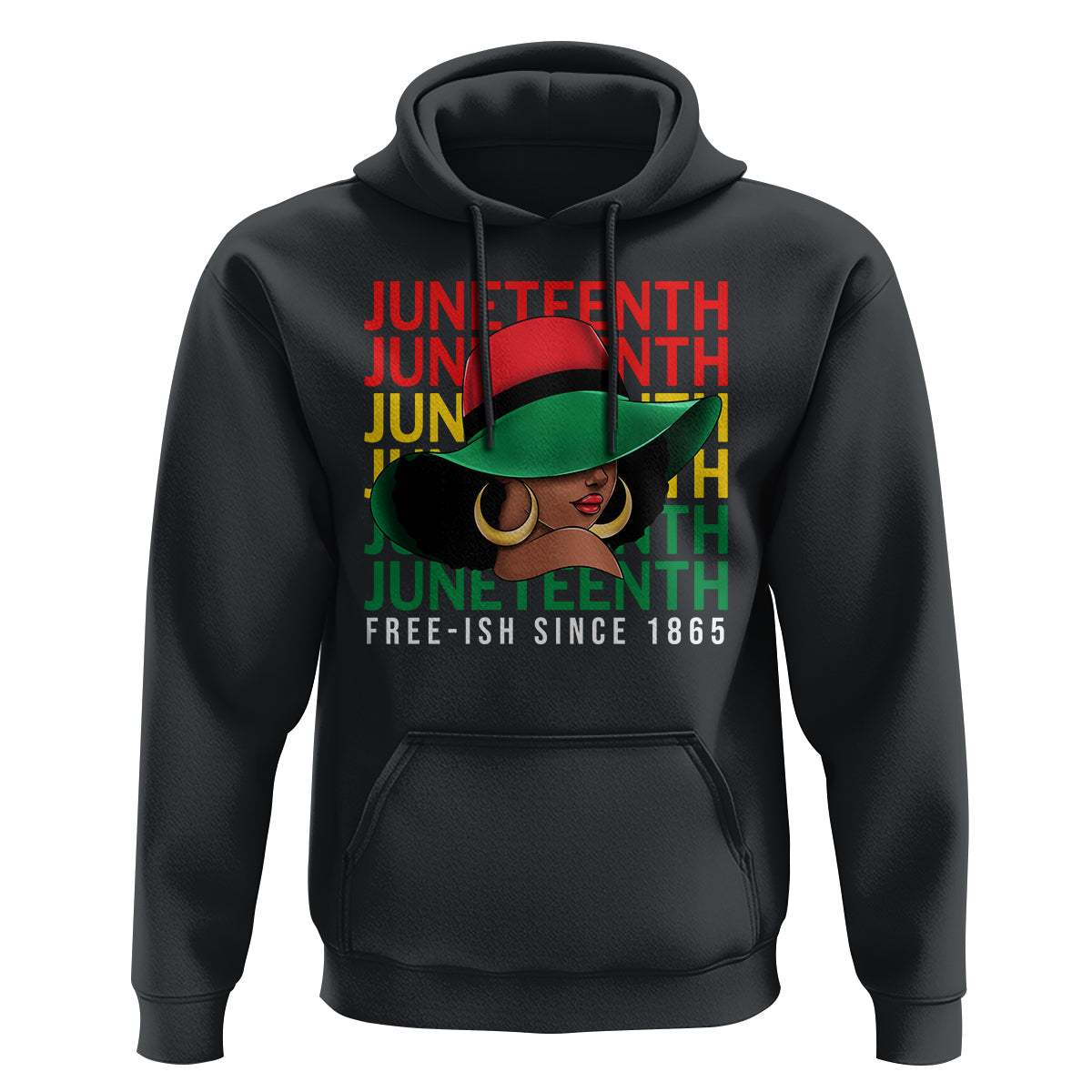 Juneteenth Hoodie Freeish Since 1865 Melanin Black Women - Wonder Print Shop