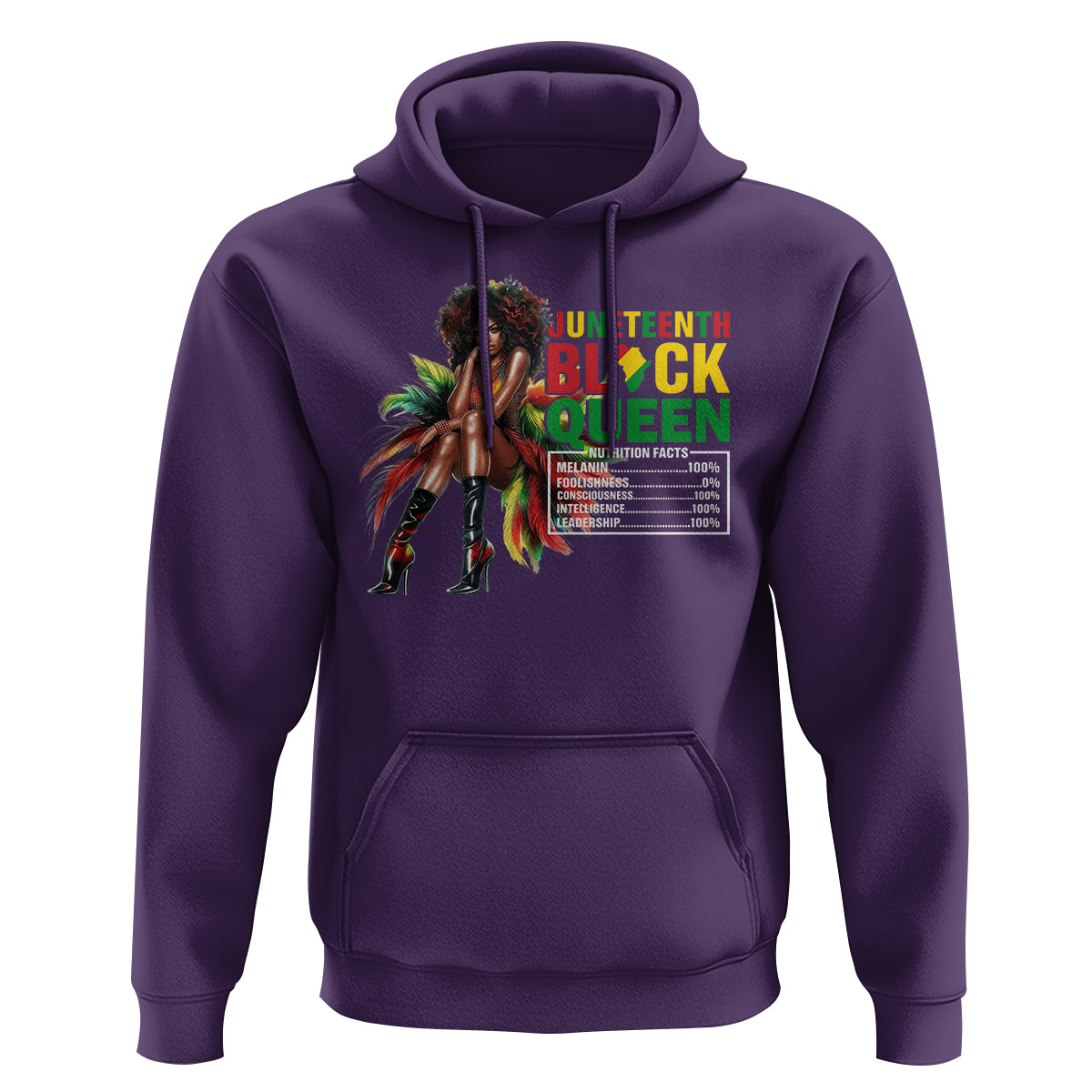 Juneteenth Hoodie Black Queen Nutritional Facts - Wonder Print Shop