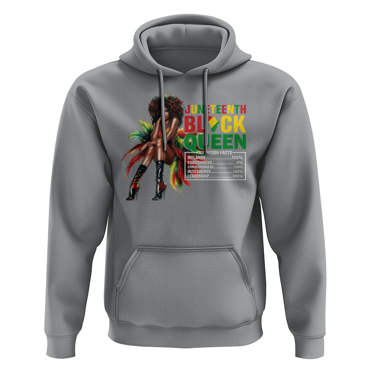 Juneteenth Hoodie Black Queen Nutritional Facts - Wonder Print Shop
