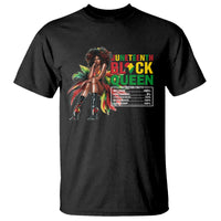 Juneteenth T Shirt Black Queen Nutritional Facts - Wonder Print Shop