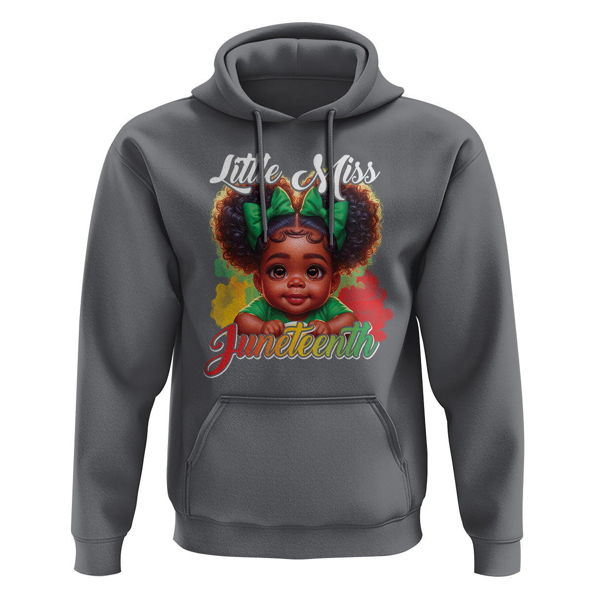 Little Miss Juneteenth Hoodie Cute Melanin Black Girls Kids - Wonder Print Shop