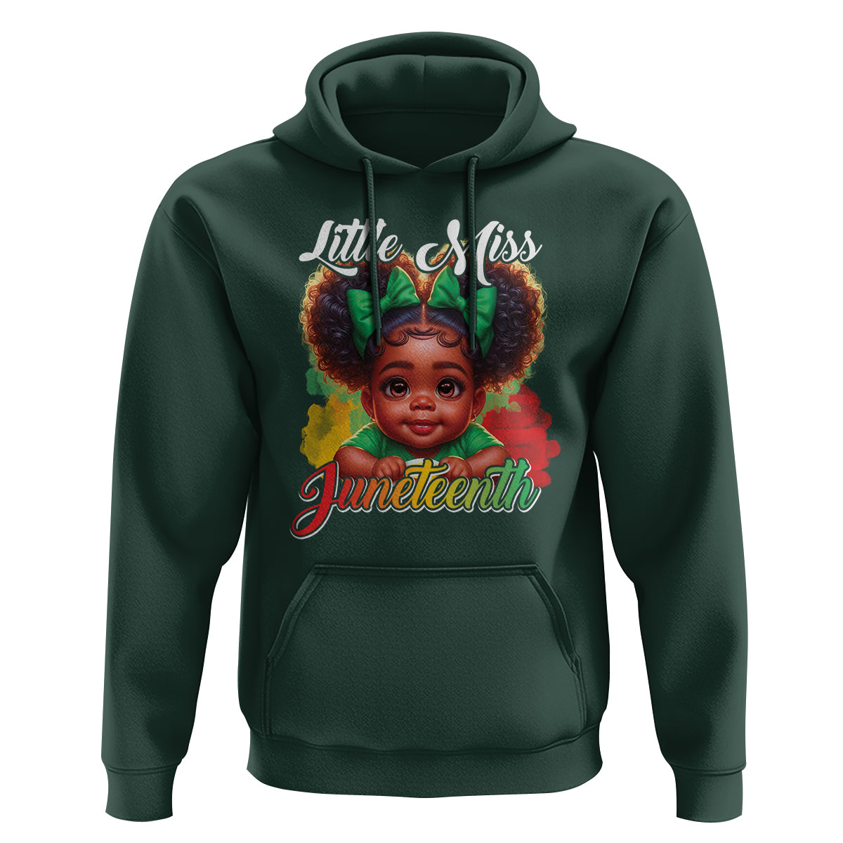 Little Miss Juneteenth Hoodie Cute Melanin Black Girls Kids - Wonder Print Shop