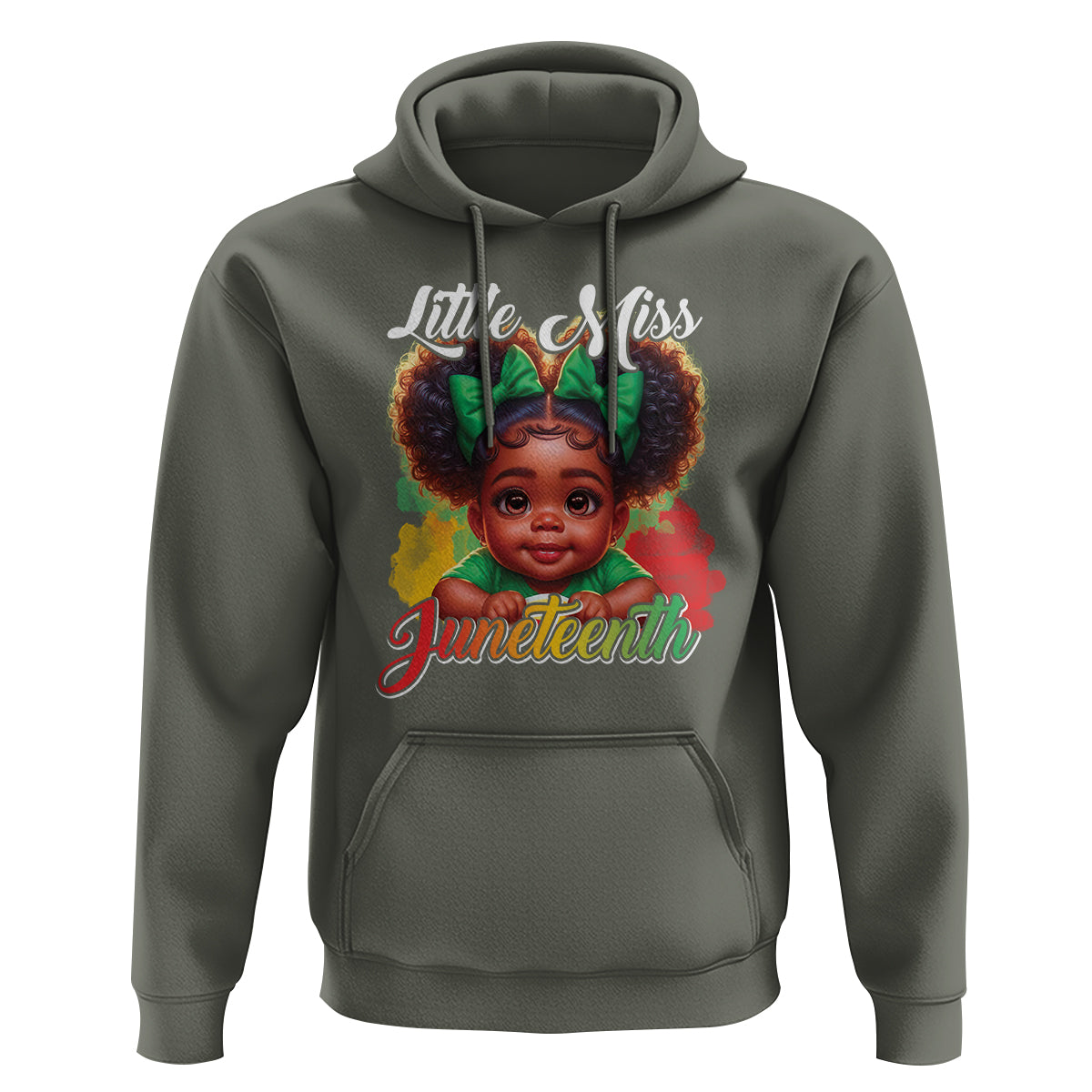 Little Miss Juneteenth Hoodie Cute Melanin Black Girls Kids - Wonder Print Shop