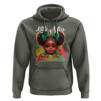 Little Miss Juneteenth Hoodie Cute Melanin Black Girls Kids - Wonder Print Shop
