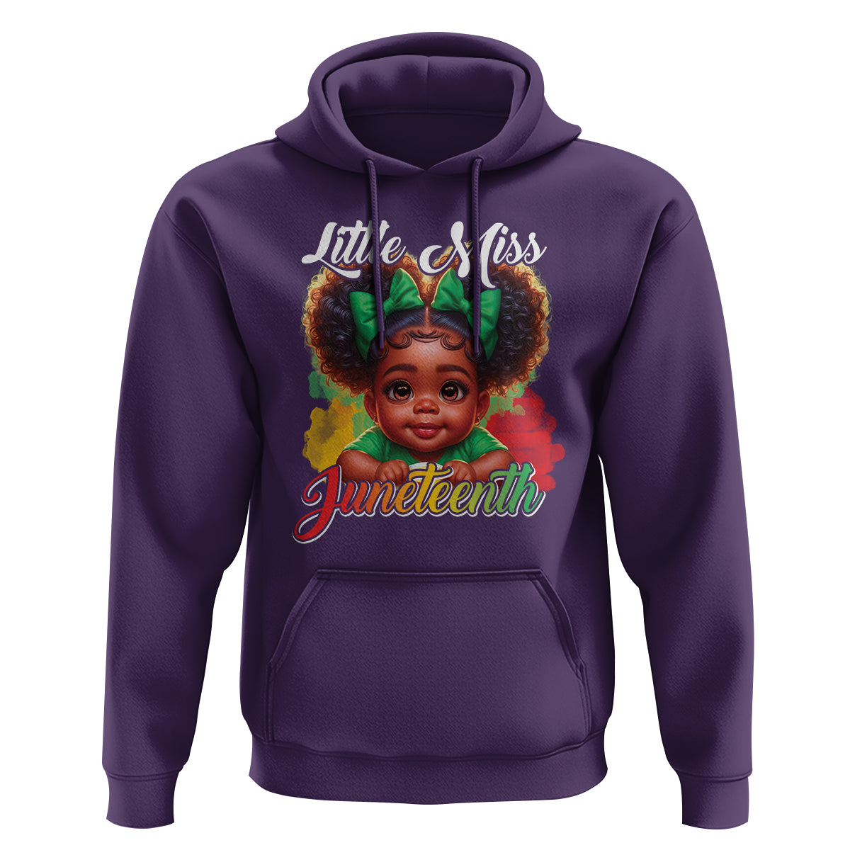 Little Miss Juneteenth Hoodie Cute Melanin Black Girls Kids - Wonder Print Shop