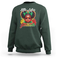 Little Miss Juneteenth Sweatshirt Cute Melanin Black Girls Kids - Wonder Print Shop