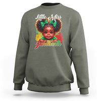 Little Miss Juneteenth Sweatshirt Cute Melanin Black Girls Kids - Wonder Print Shop