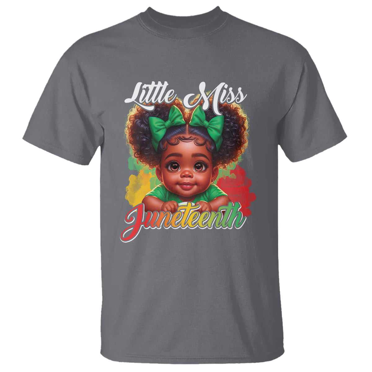 Little Miss Juneteenth T Shirt Cute Melanin Black Girls Kids - Wonder Print Shop