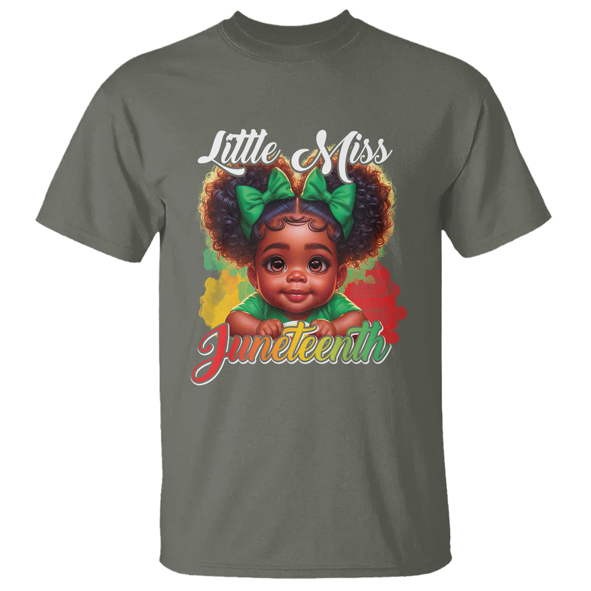Little Miss Juneteenth T Shirt Cute Melanin Black Girls Kids - Wonder Print Shop