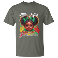 Little Miss Juneteenth T Shirt Cute Melanin Black Girls Kids - Wonder Print Shop