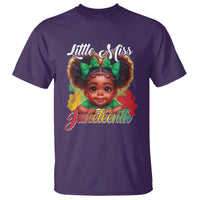 Little Miss Juneteenth T Shirt Cute Melanin Black Girls Kids - Wonder Print Shop