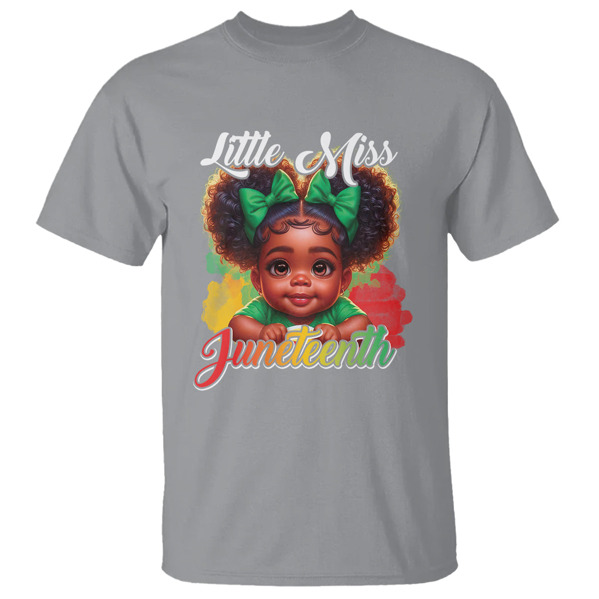 Little Miss Juneteenth T Shirt Cute Melanin Black Girls Kids - Wonder Print Shop