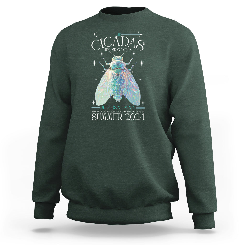 The Cicada Reunion U.S Tour 2024 Sweatshirt Broods XIII & XIX Cicadas Concert Fest - Wonder Print Shop