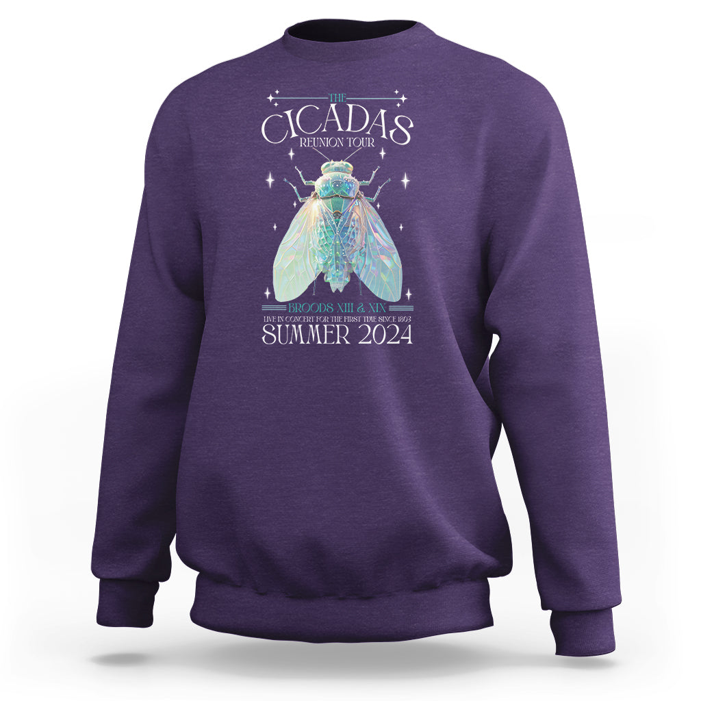 The Cicada Reunion U.S Tour 2024 Sweatshirt Broods XIII & XIX Cicadas Concert Fest - Wonder Print Shop