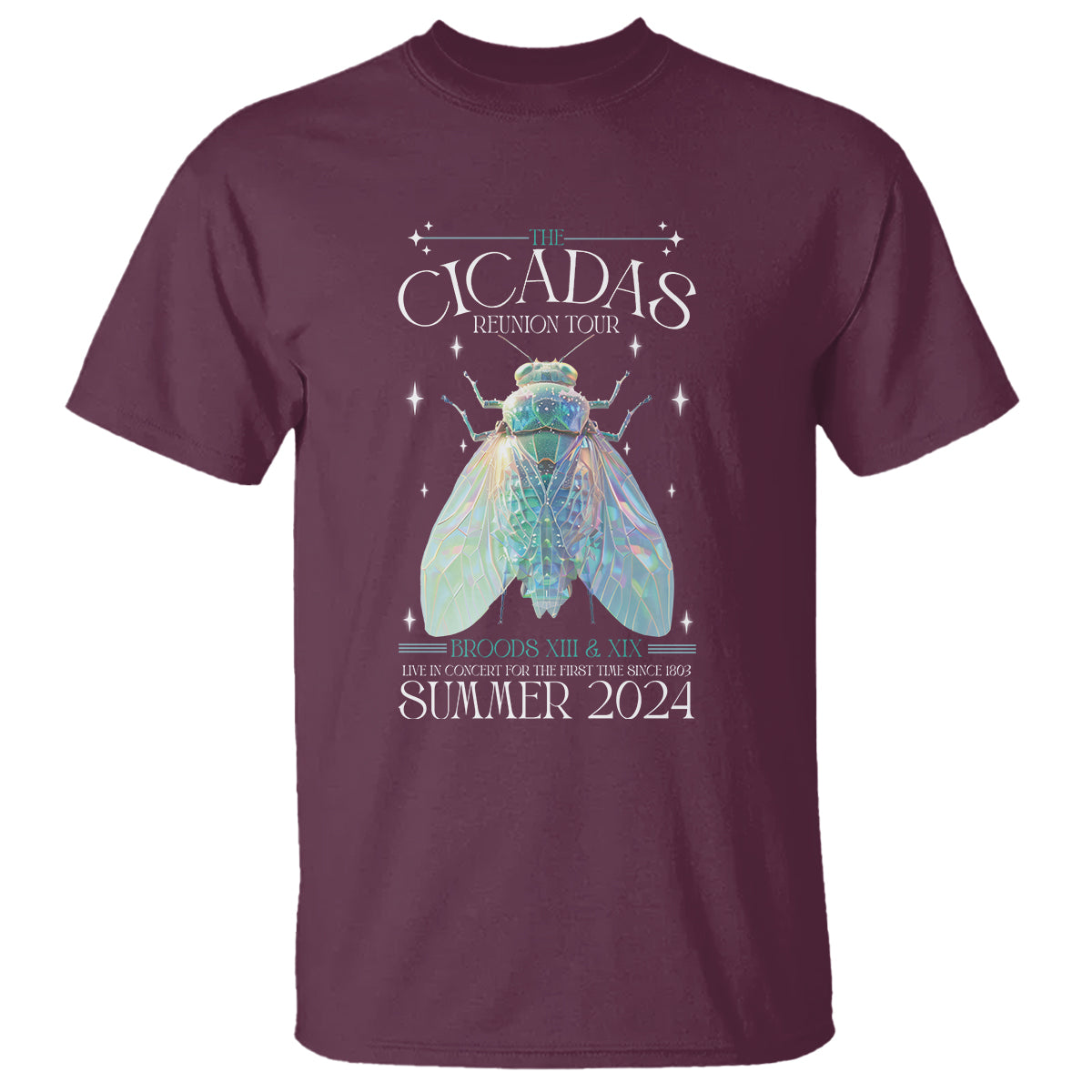 The Cicada Reunion U.S Tour 2024 T Shirt Broods XIII & XIX Cicadas Concert Fest - Wonder Print Shop