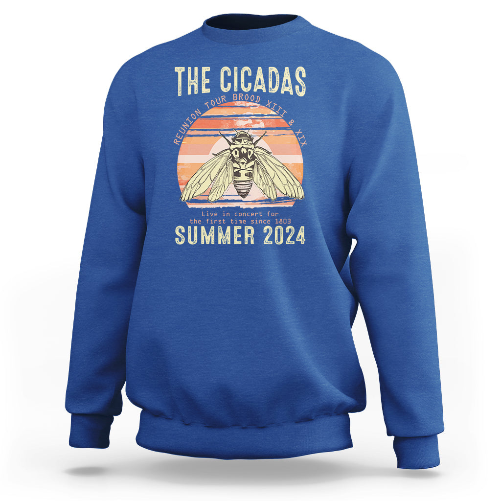 The Cicada Reunion U.S Tour 2024 Sweatshirt Broods XIII & XIX Summer Cicadas Concert Fest - Wonder Print Shop