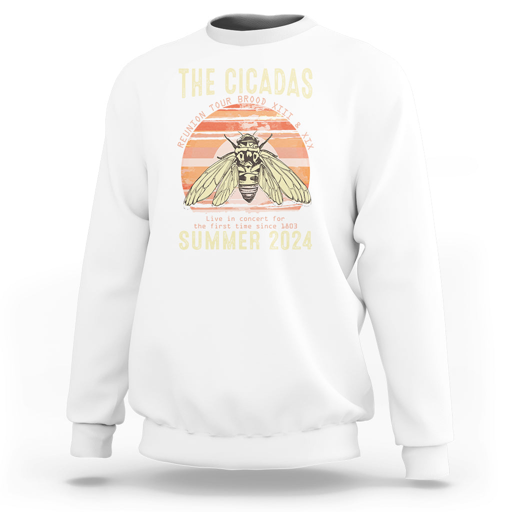 The Cicada Reunion U.S Tour 2024 Sweatshirt Broods XIII & XIX Summer Cicadas Concert Fest - Wonder Print Shop