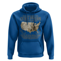 The Cicada Reunion U.S Tour 2024 Hoodie States Of Cicada Double Brood XIII & XIX American Map - Wonder Print Shop