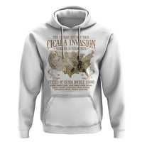 The Cicada Reunion U.S Tour 2024 Hoodie States Of Cicada Double Brood XIII & XIX American Map - Wonder Print Shop