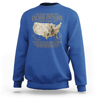 The Cicada Reunion U.S Tour 2024 Sweatshirt States Of Cicada Double Brood XIII & XIX American Map - Wonder Print Shop