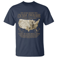 The Cicada Reunion U.S Tour 2024 T Shirt States Of Cicada Double Brood XIII & XIX American Map - Wonder Print Shop