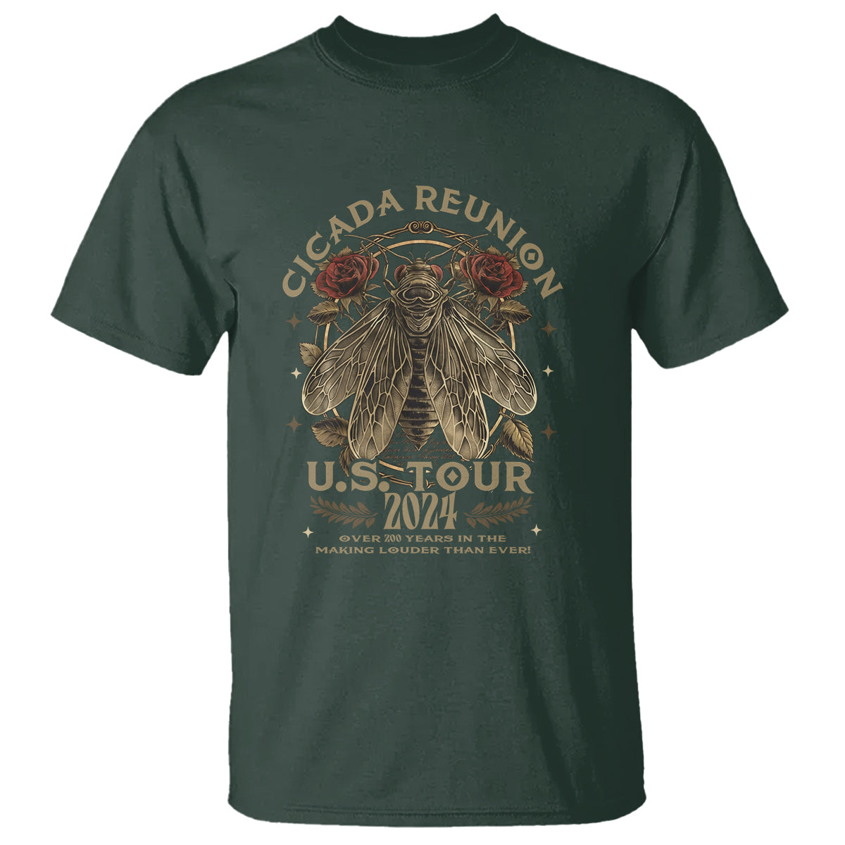 The Cicada Reunion U.S Tour 2024 T Shirt Broods XIII & XIX Vintage Cicadas Concert Fest - Wonder Print Shop