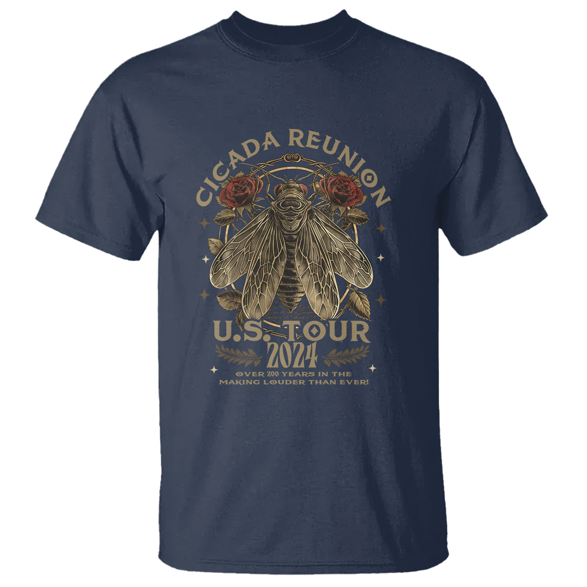 The Cicada Reunion U.S Tour 2024 T Shirt Broods XIII & XIX Vintage Cicadas Concert Fest - Wonder Print Shop