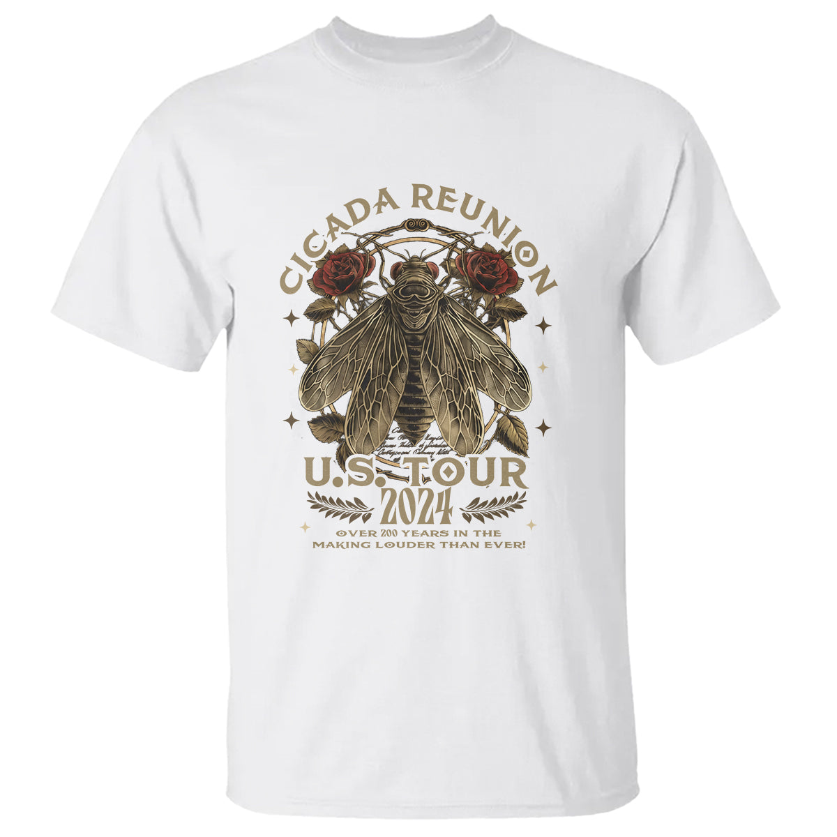 The Cicada Reunion U.S Tour 2024 T Shirt Broods XIII & XIX Vintage Cicadas Concert Fest - Wonder Print Shop