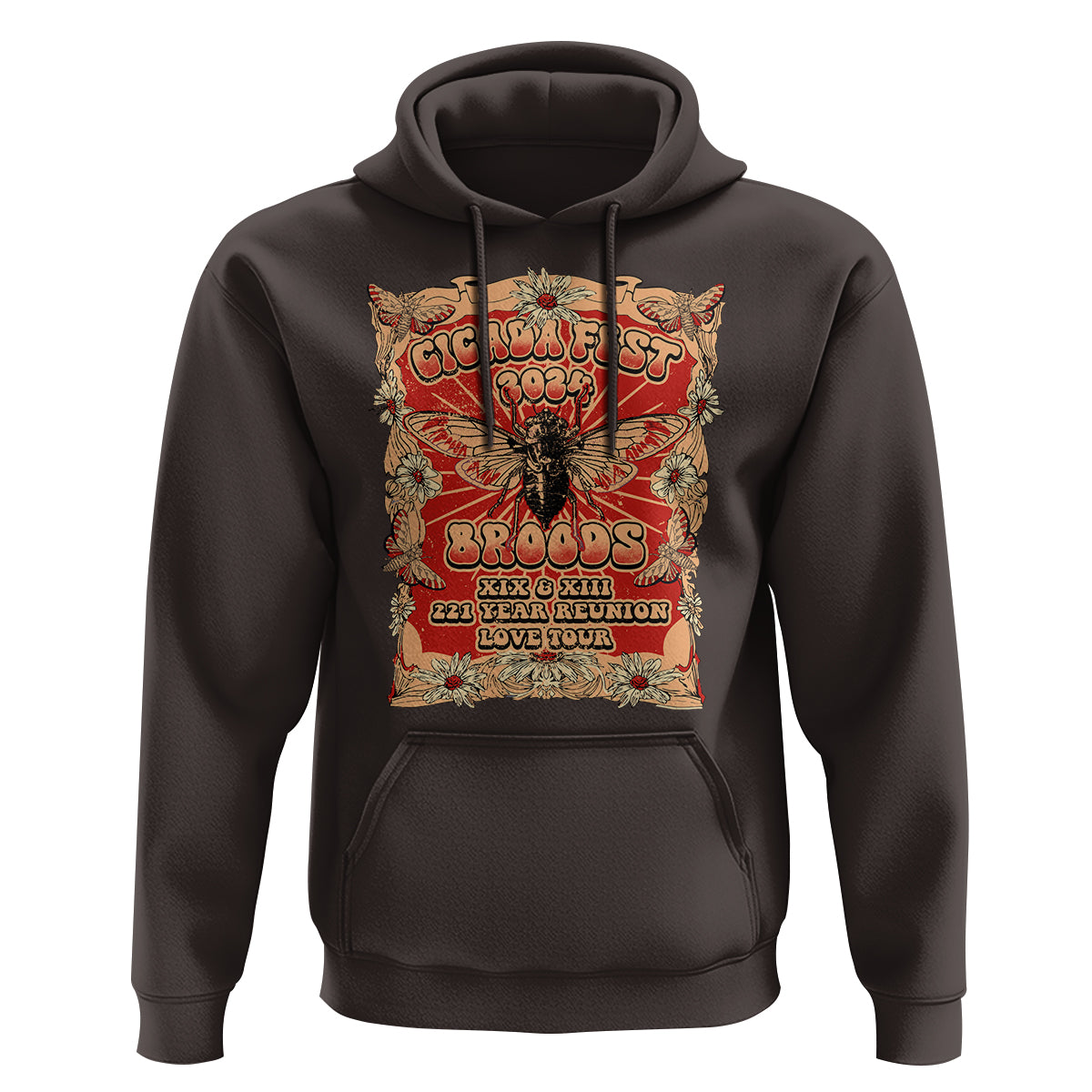 Cicada Fest 2024 Hoodie Broods XIII & XIX 221 Year Reunion Tour - Wonder Print Shop