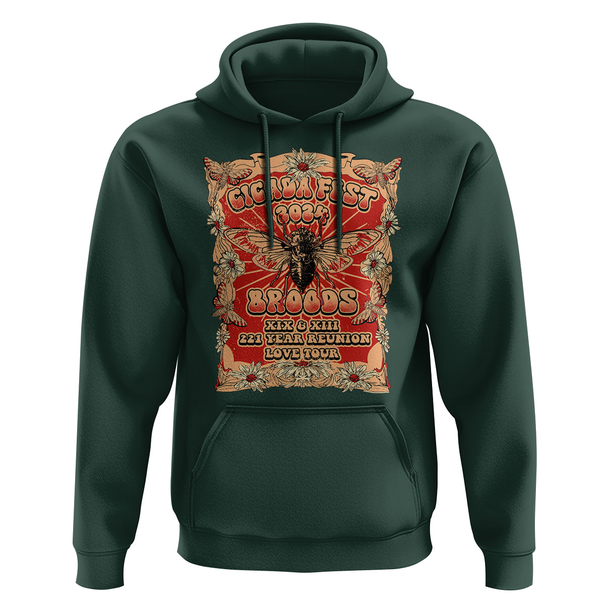 Cicada Fest 2024 Hoodie Broods XIII & XIX 221 Year Reunion Tour - Wonder Print Shop