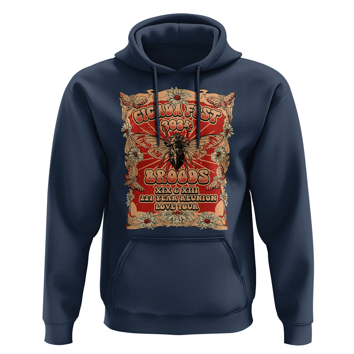 Cicada Fest 2024 Hoodie Broods XIII & XIX 221 Year Reunion Tour - Wonder Print Shop