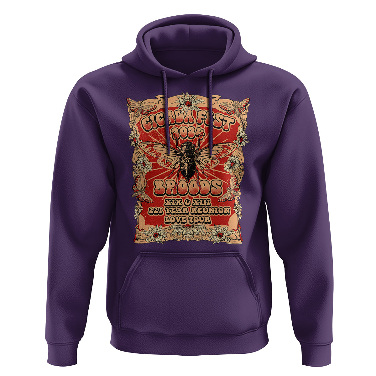 Cicada Fest 2024 Hoodie Broods XIII & XIX 221 Year Reunion Tour - Wonder Print Shop