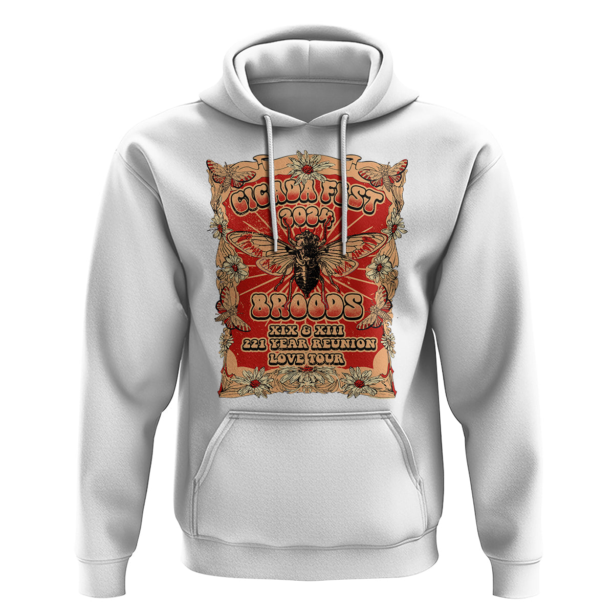 Cicada Fest 2024 Hoodie Broods XIII & XIX 221 Year Reunion Tour - Wonder Print Shop