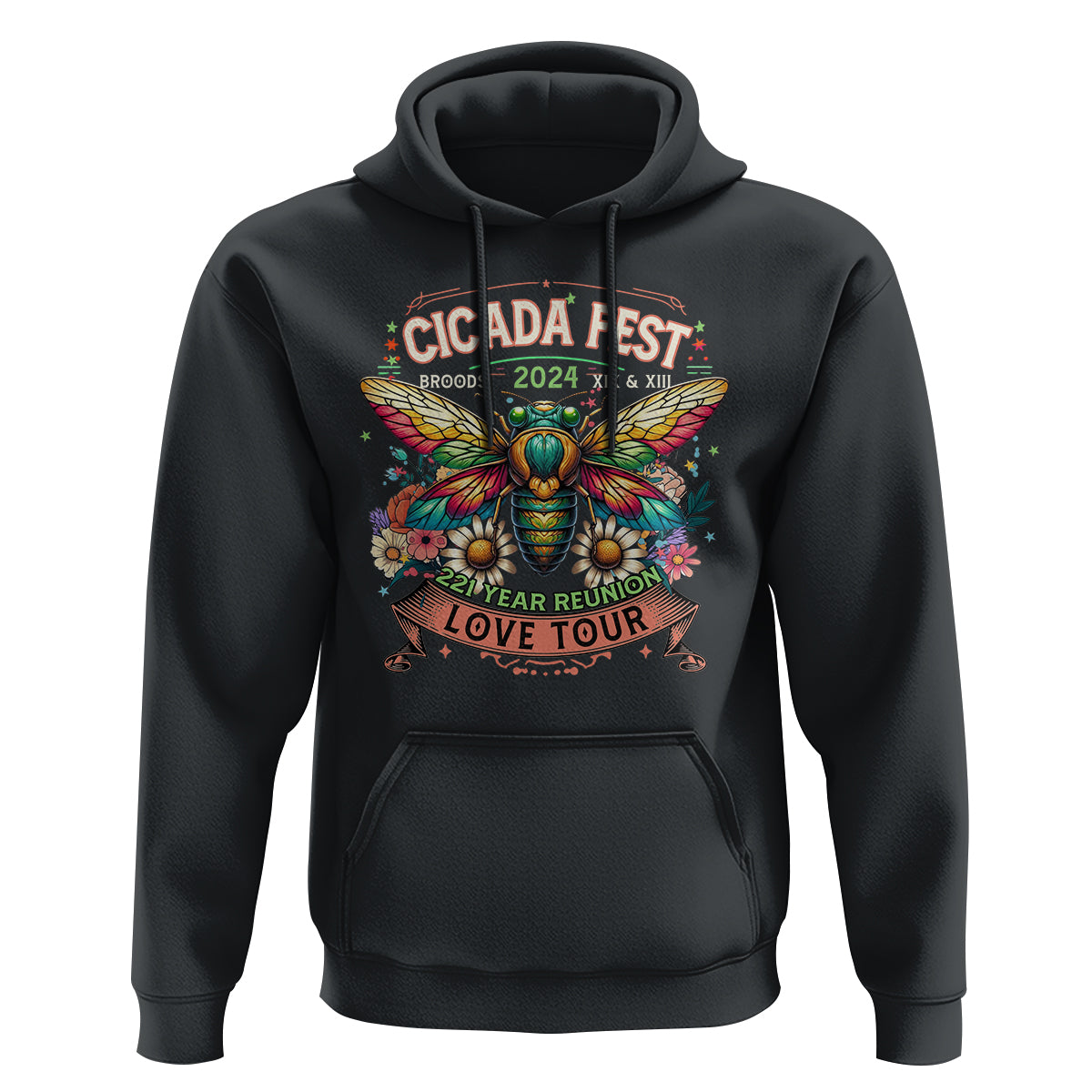Cicada Fest 2024 Hoodie Broods XIII & XIX 221 Year Reunion Tour - Wonder Print Shop