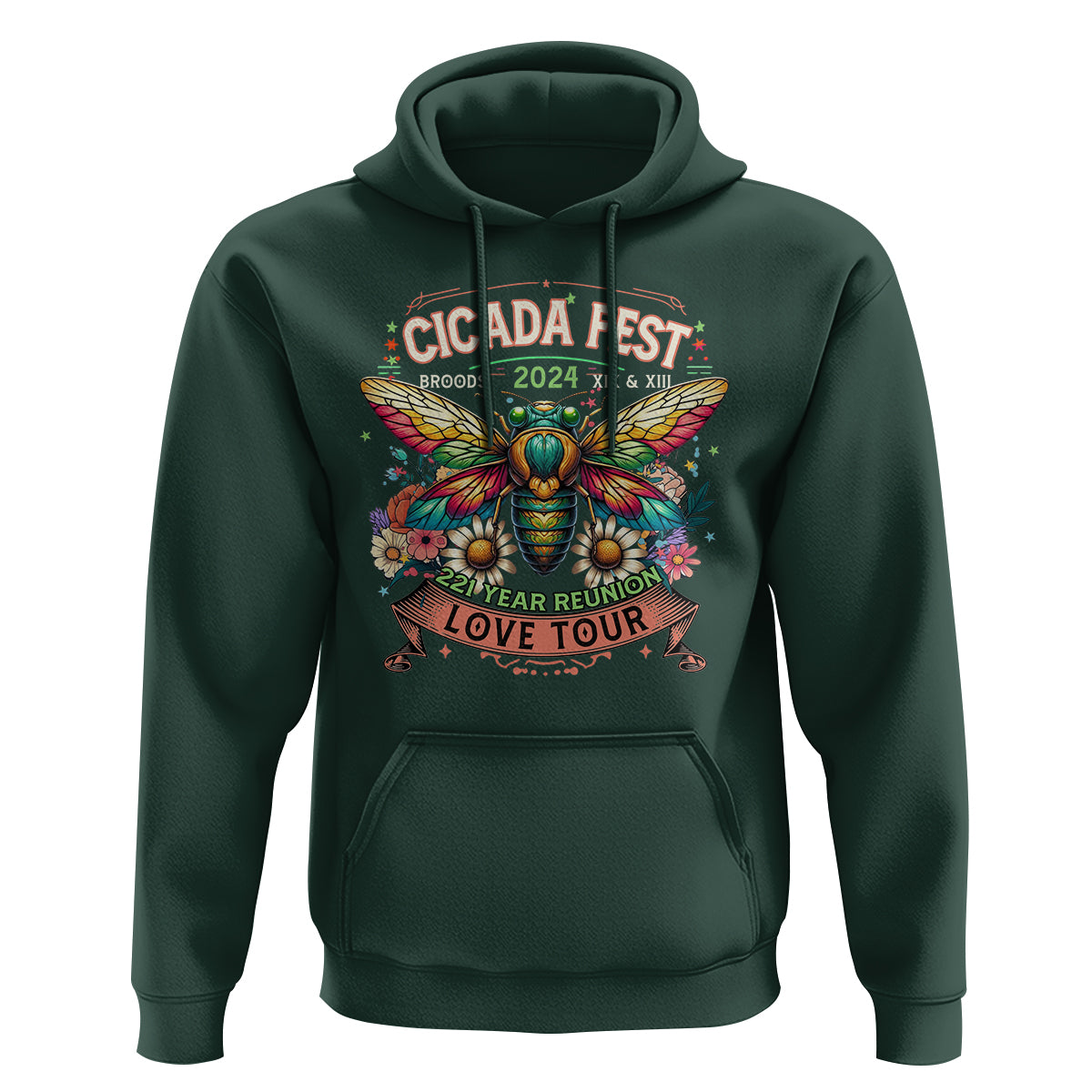 Cicada Fest 2024 Hoodie Broods XIII & XIX 221 Year Reunion Tour - Wonder Print Shop