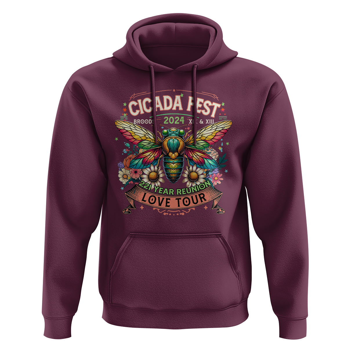 Cicada Fest 2024 Hoodie Broods XIII & XIX 221 Year Reunion Tour - Wonder Print Shop