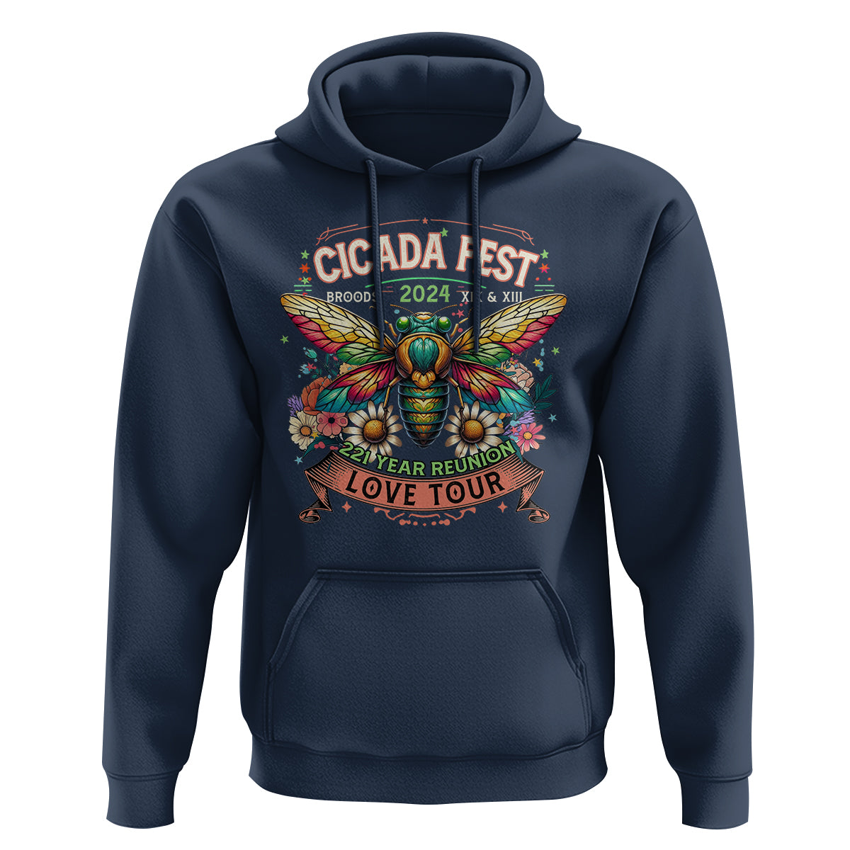 Cicada Fest 2024 Hoodie Broods XIII & XIX 221 Year Reunion Tour - Wonder Print Shop