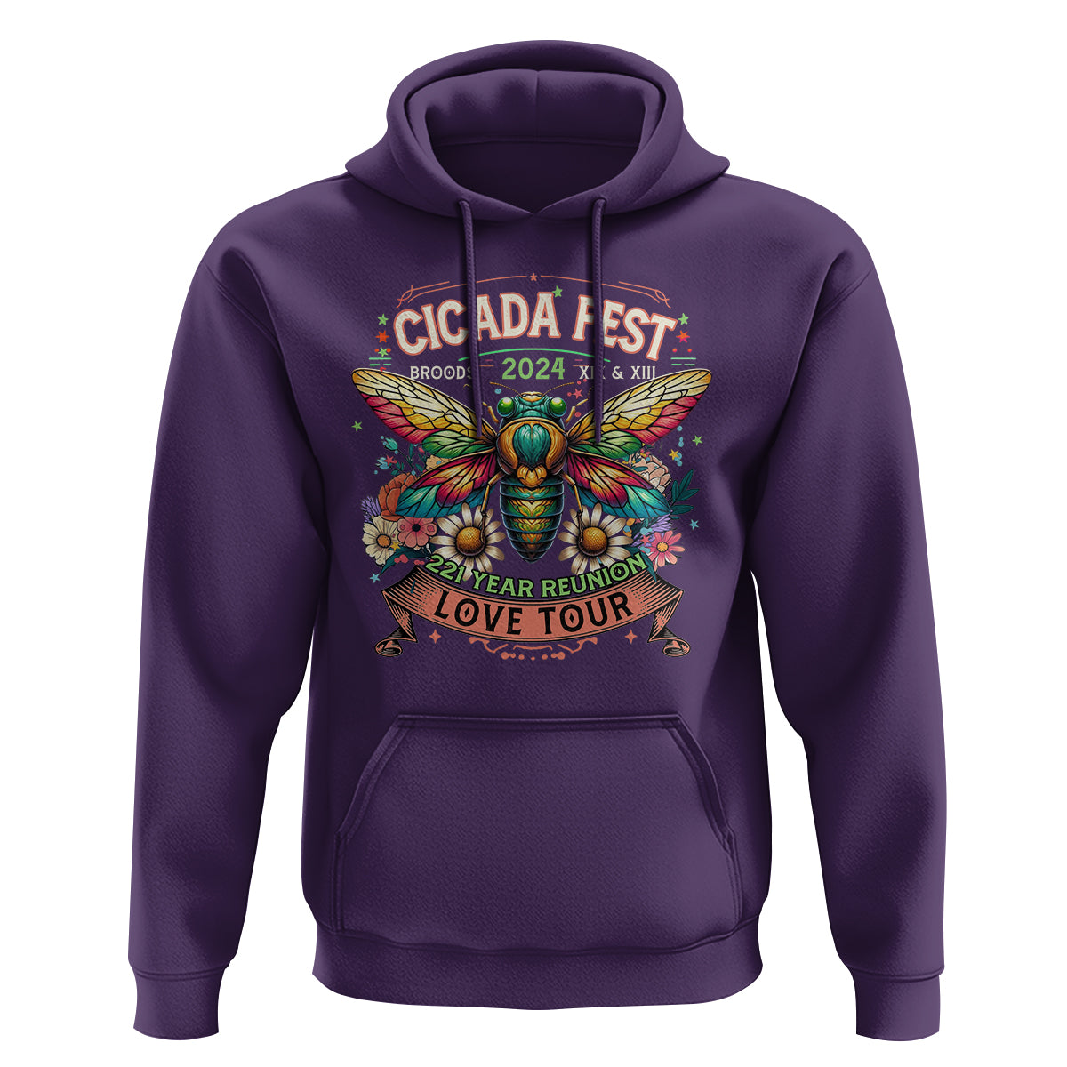 Cicada Fest 2024 Hoodie Broods XIII & XIX 221 Year Reunion Tour - Wonder Print Shop