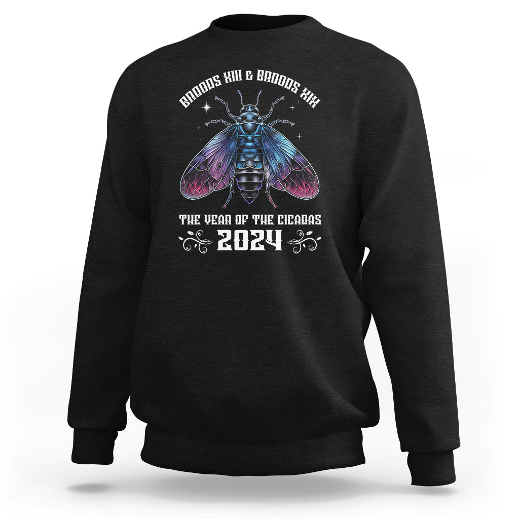 Cicada Lover Sweatshirt Broods XIII & XIX The Year Of The Cicadas 2024 - Wonder Print Shop
