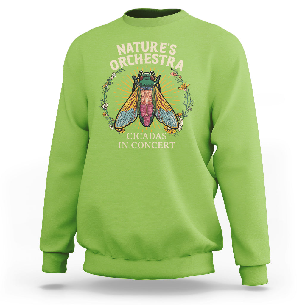 Cicada Lover Sweatshirt Nature's Orchestra Cicadas Concert - Wonder Print Shop