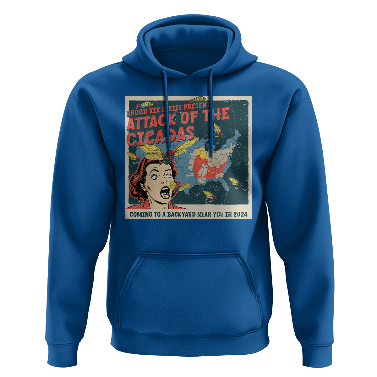 Funny Attack Of The Cicadas U.S Tour 2024 Hoodie - Wonder Print Shop