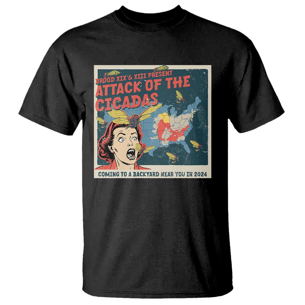 Funny Attack Of The Cicadas U.S Tour 2024 T Shirt - Wonder Print Shop