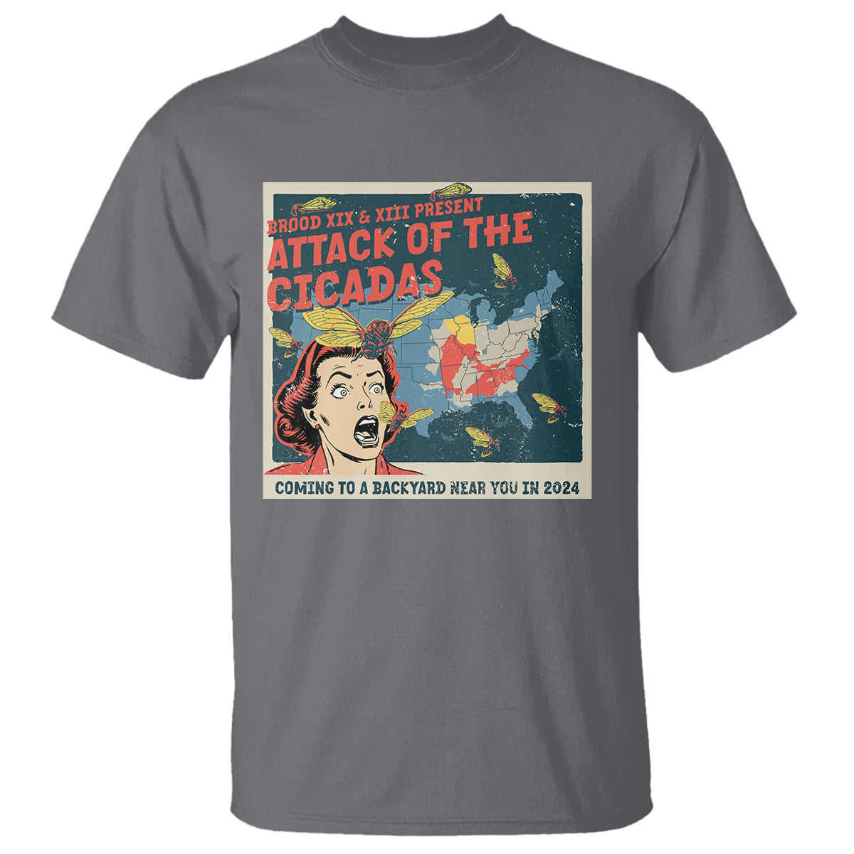 Funny Attack Of The Cicadas U.S Tour 2024 T Shirt - Wonder Print Shop
