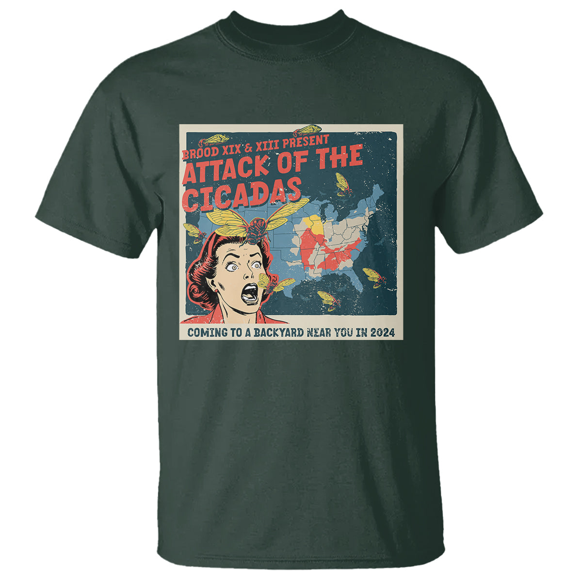 Funny Attack Of The Cicadas U.S Tour 2024 T Shirt - Wonder Print Shop